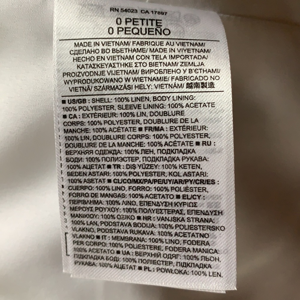 New with tags Banana Republic White linen blazer - Picture 7 of 11